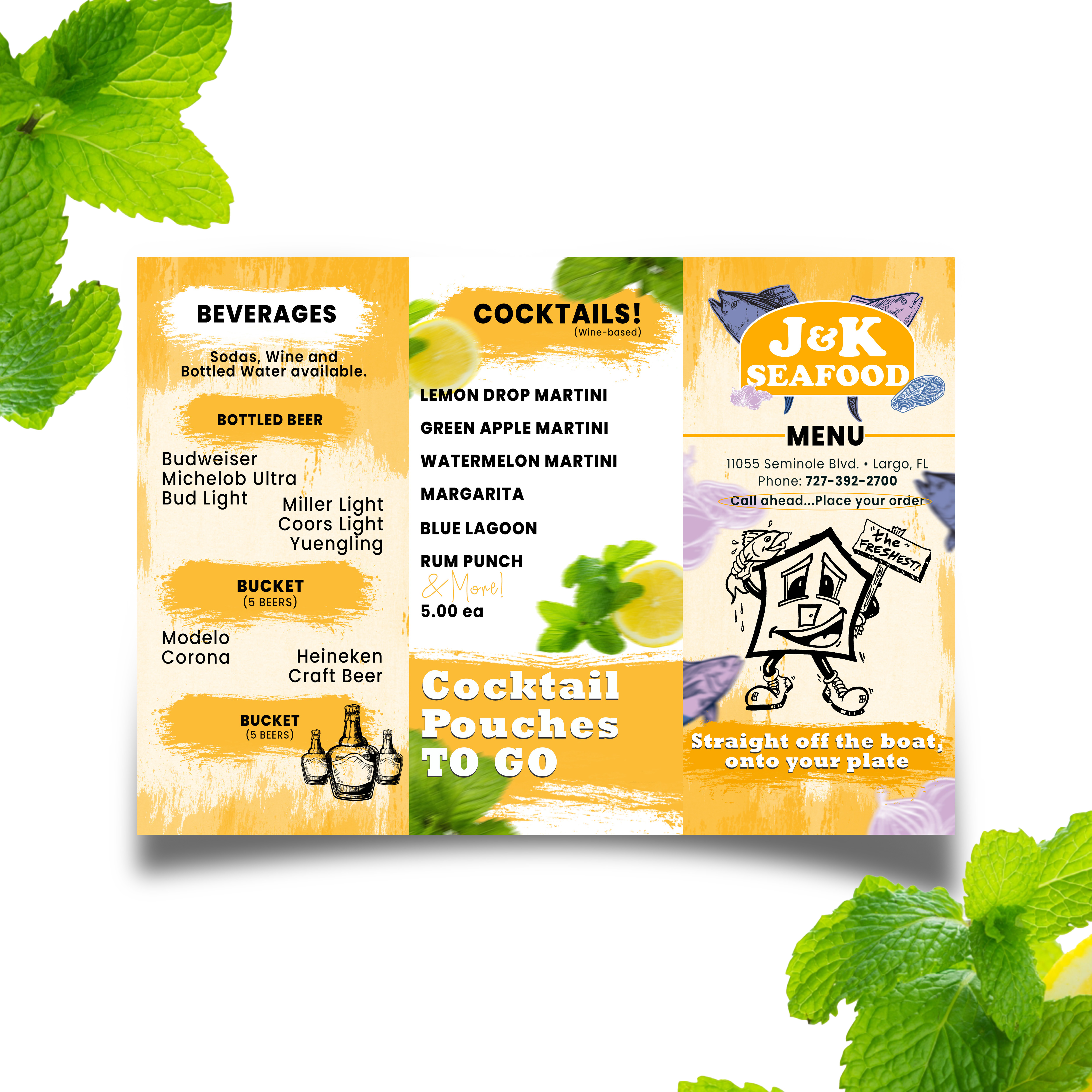 Menu Design by Designwithazan for J&K Seafood Shack | Design #30165915