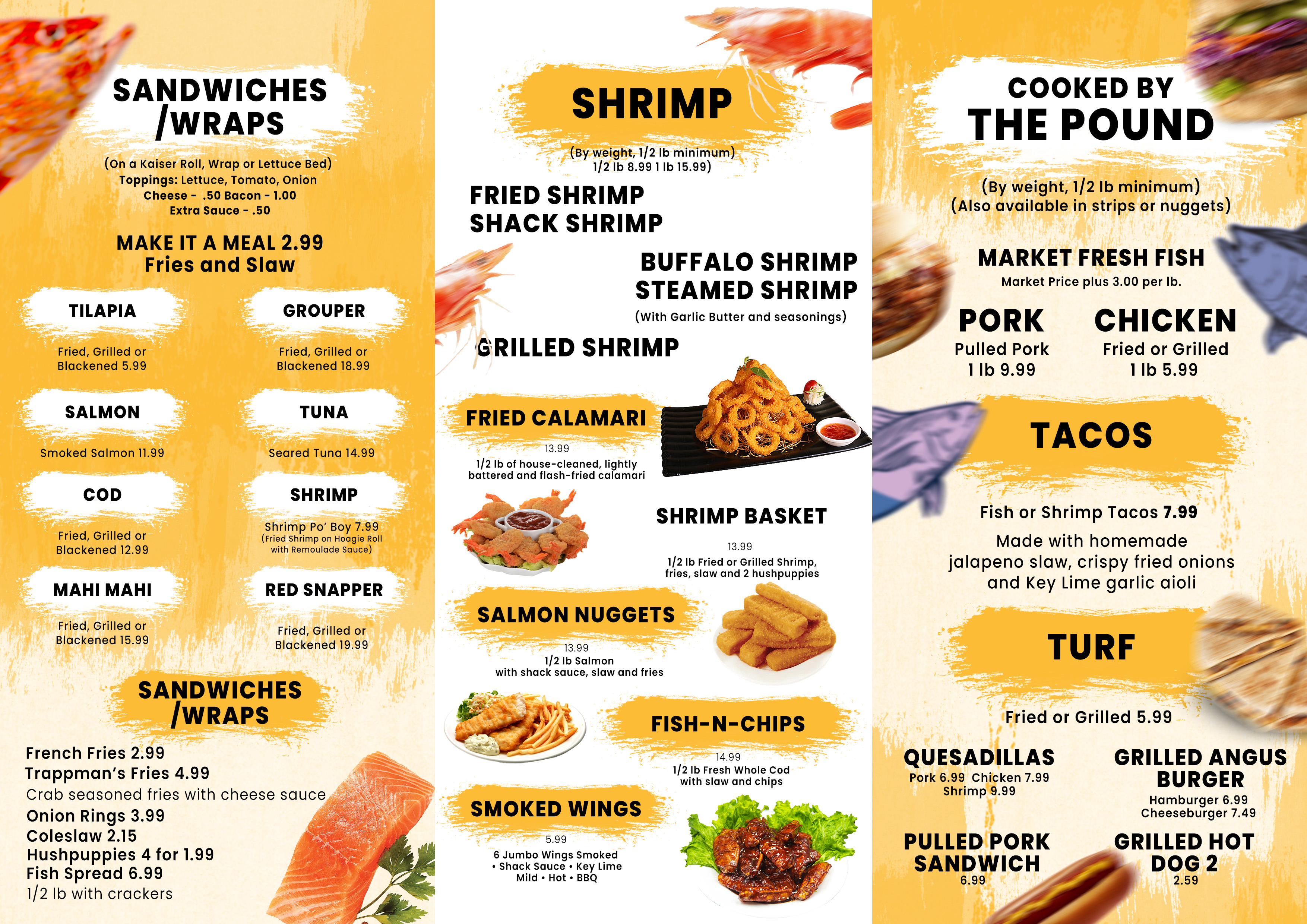 Menu Design by Designwithazan for J&K Seafood Shack | Design #30165920