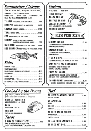 Menu Design by Pamela Mannino and Scott Bonas for J&K Seafood Shack | Design: #30196517