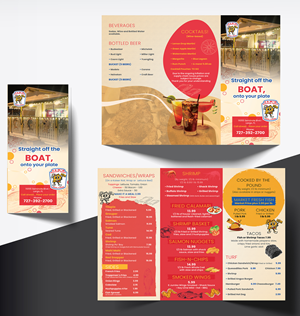 Menu Design by creativemood438 for J&K Seafood Shack | Design: #30189619