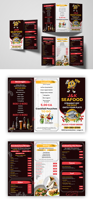 Menu Design by debdesign for J&K Seafood Shack | Design: #30191515
