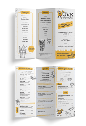 Menu Design by sun_design for J&K Seafood Shack | Design #30200785