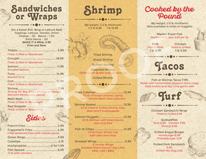Menu Design by nitin.kondhare2010 for J&K Seafood Shack | Design: #30172147