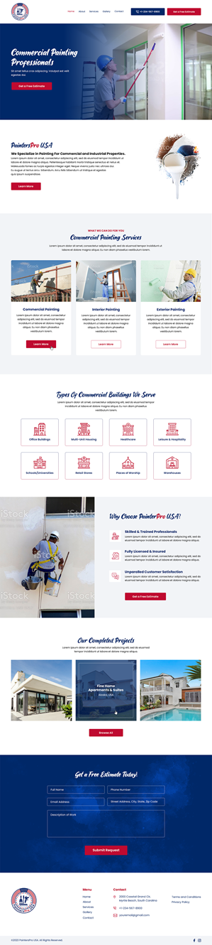 Squarespace Design by afelidesigns for Painters Pro USA | Design #30181876