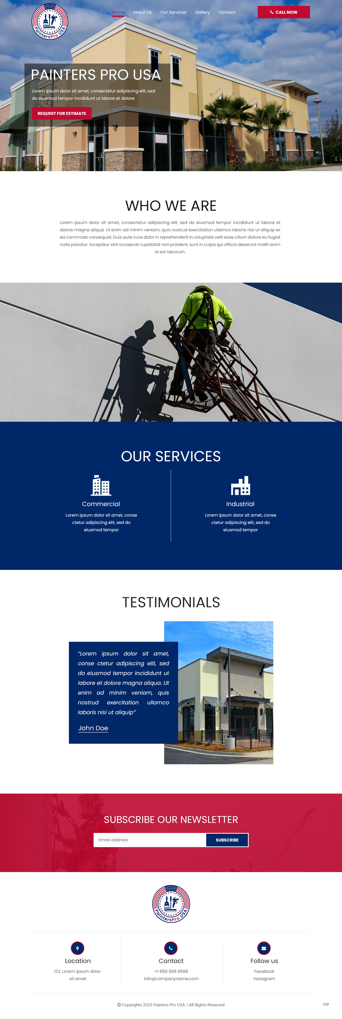 Squarespace Design by pb for Painters Pro USA | Design #30177652