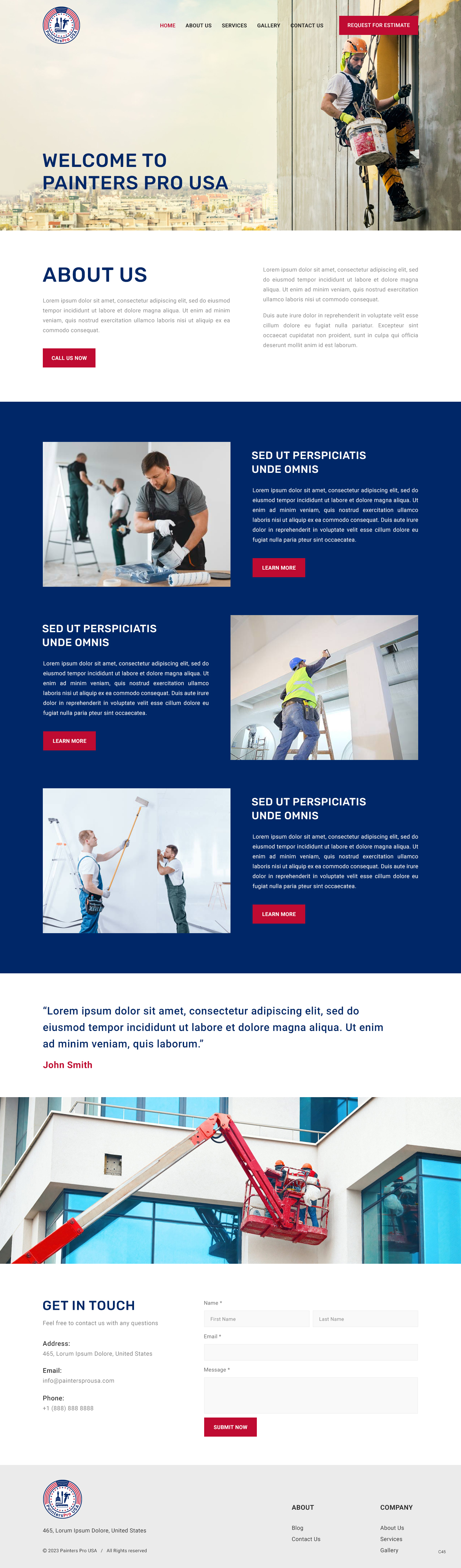 Squarespace Design by pb for Painters Pro USA | Design #30177653