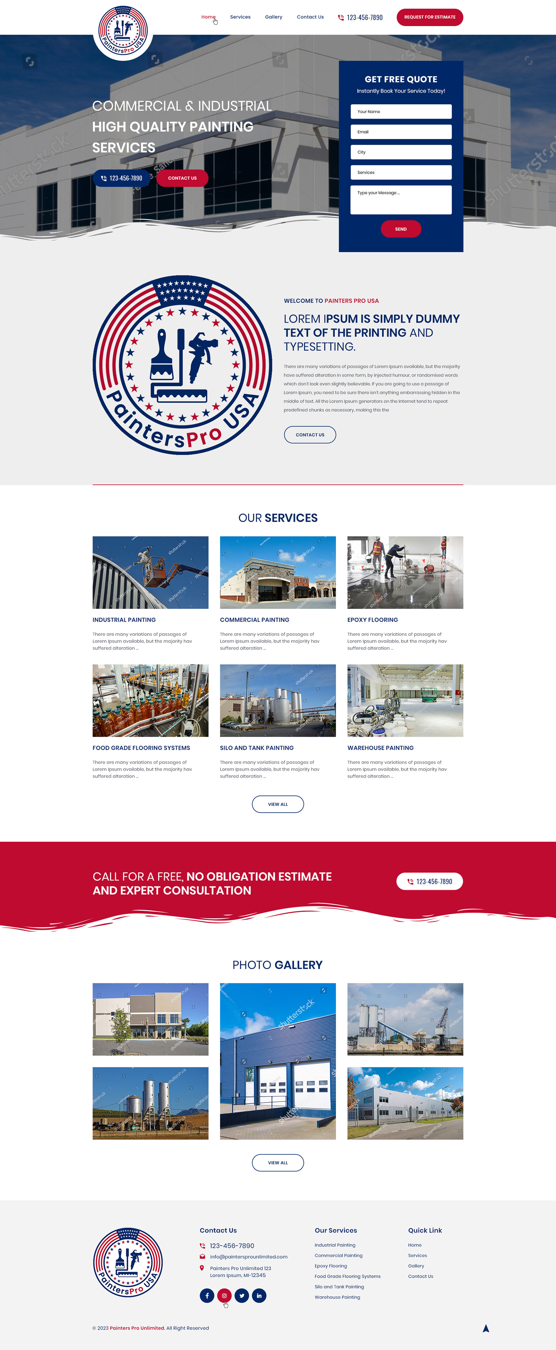 Squarespace Design by Ved Web Services for Painters Pro USA | Design #30177748