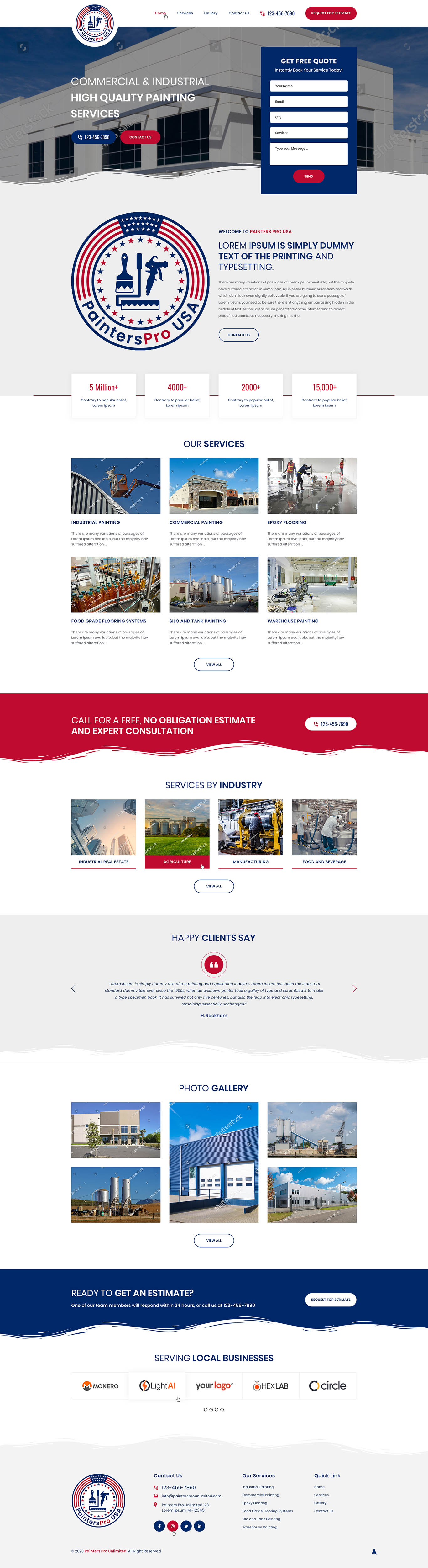 Squarespace Design by Ved Web Services for Painters Pro USA | Design #30177749