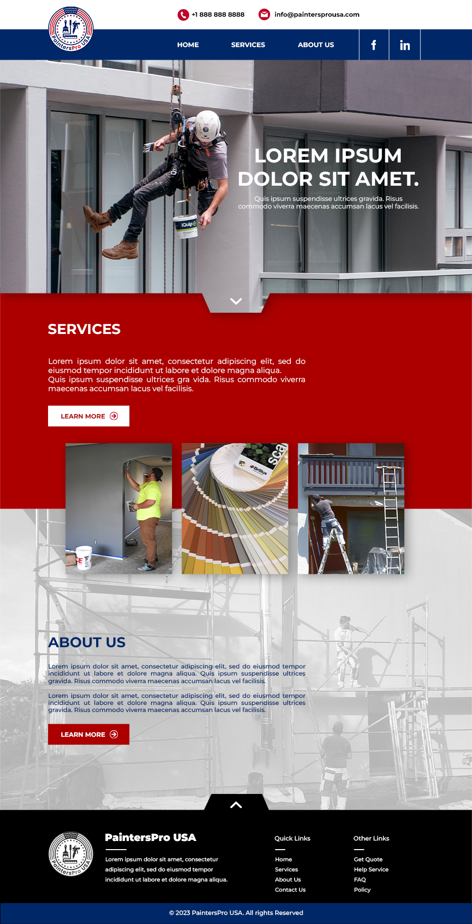 Squarespace Design by paulmina for Painters Pro USA | Design #30181088