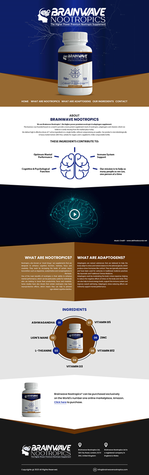 Web Design by MAZY for Brainwave Nootropics | Design: #30189000