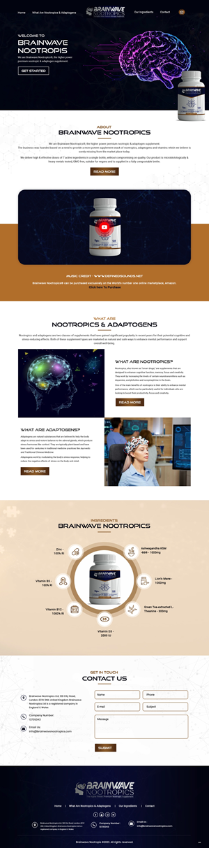Web Design by pb for Brainwave Nootropics | Design: #30190802