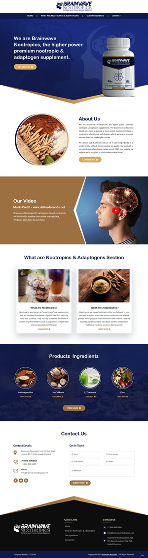 Web Design by pb for Brainwave Nootropics | Design: #30190803