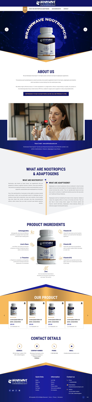 Web Design by pb for Brainwave Nootropics | Design: #30190806