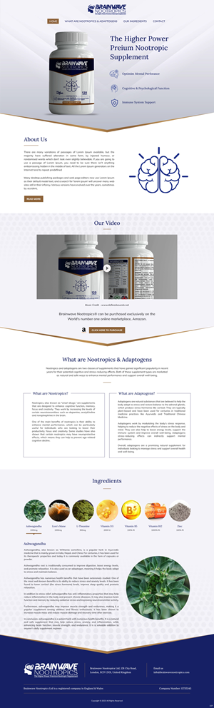 Web Design by pb for Brainwave Nootropics | Design: #30190811