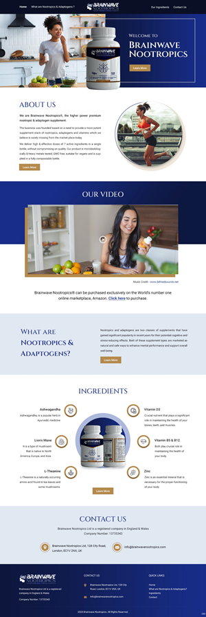 Web Design by pb for Brainwave Nootropics | Design: #30190812