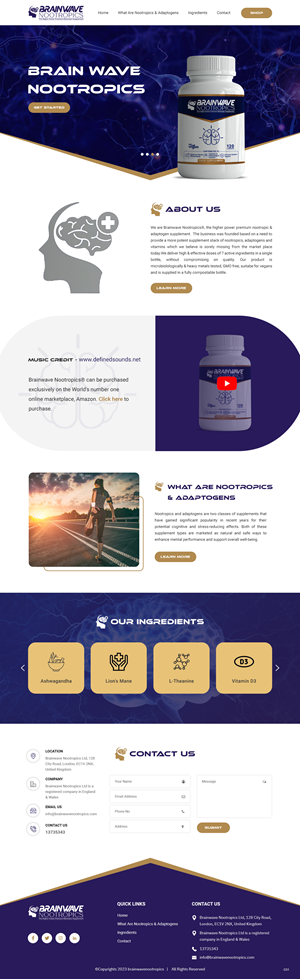 Web Design by pb for Brainwave Nootropics | Design: #30190813