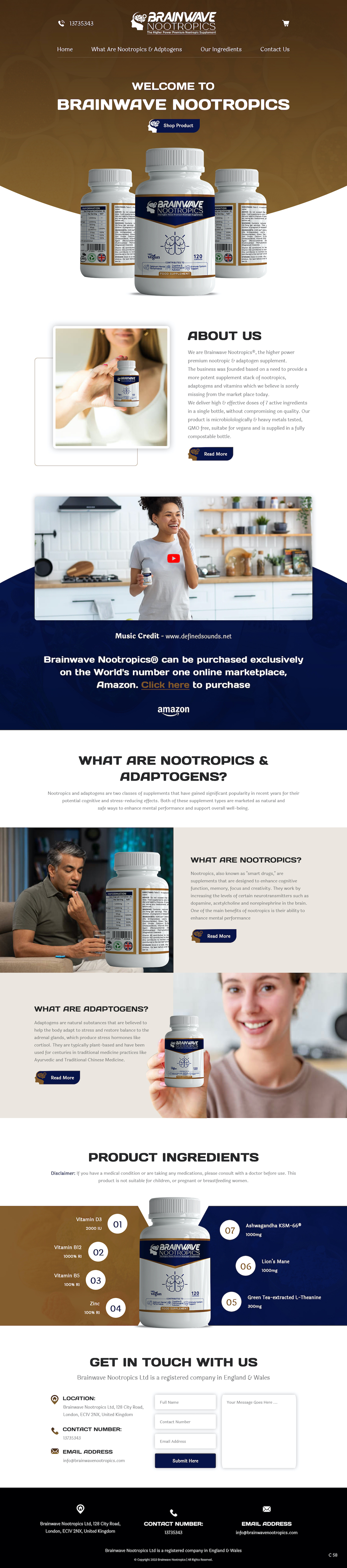 Web Design by pb for Brainwave Nootropics | Design #30190814