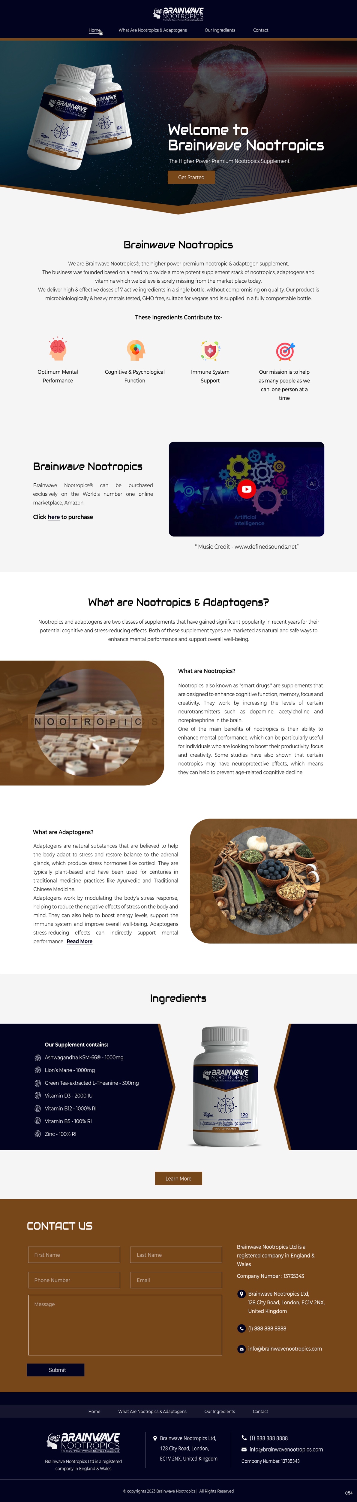 Web Design by pb for Brainwave Nootropics | Design #30196816