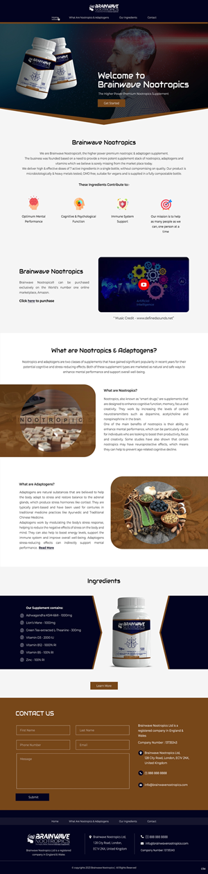 Web Design by pb for Brainwave Nootropics | Design: #30196816