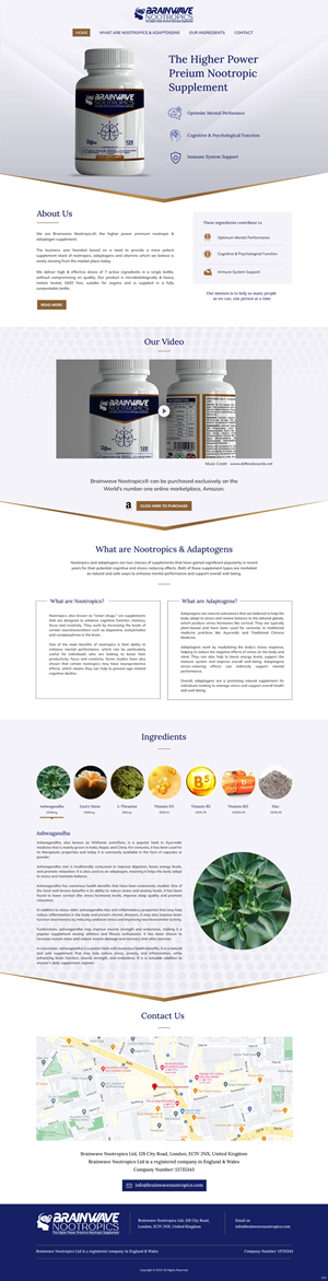 Web Design by pb for Brainwave Nootropics | Design: #30196818