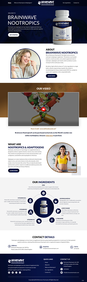 Web Design by pb for Brainwave Nootropics | Design: #30196819