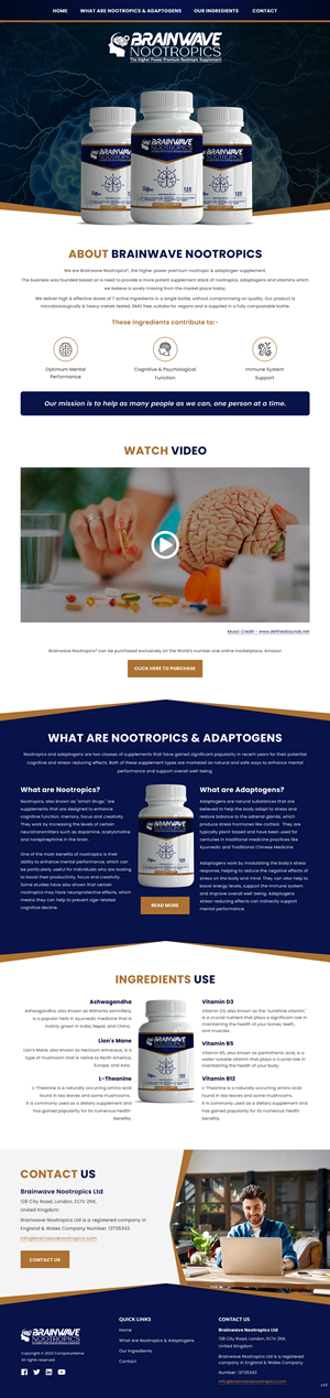 Web Design by pb for Brainwave Nootropics | Design: #30203820