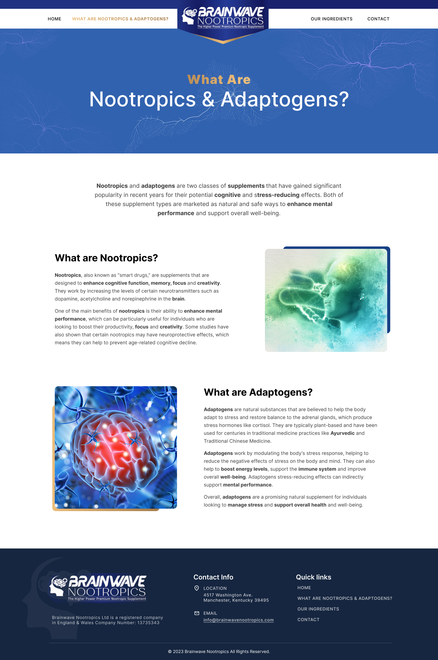 Web-Design von *mary für Brainwave Nootropics | Design #30197693