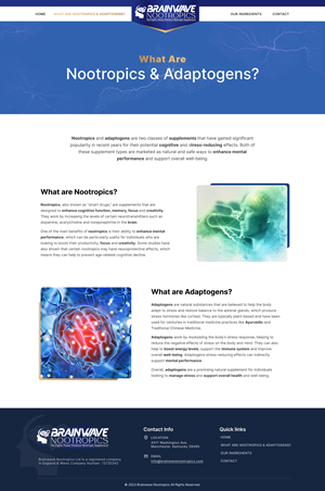 Web Design by *mary for Brainwave Nootropics | Design: #30197693