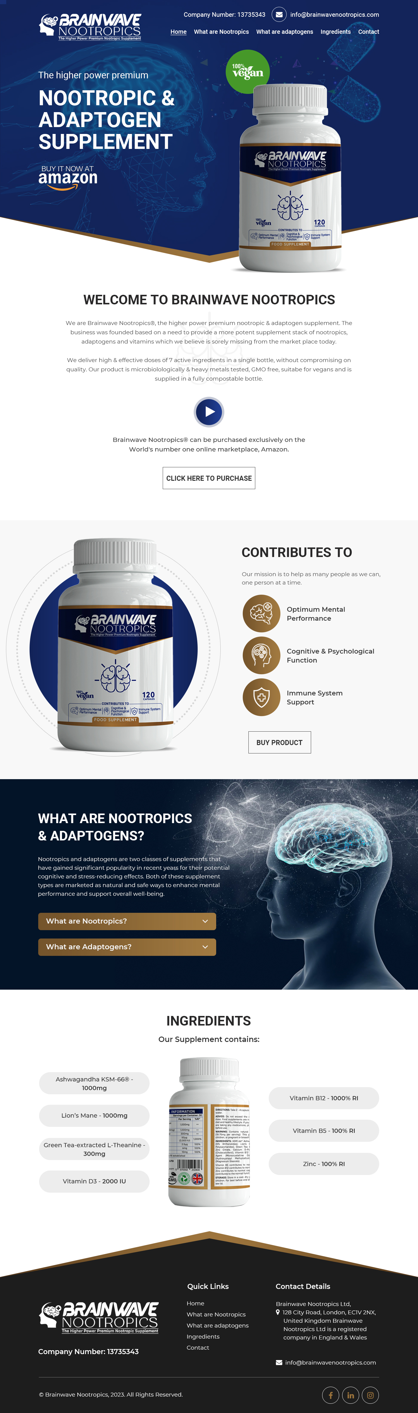 Web Design by Starlyn DS for Brainwave Nootropics | Design #30194994