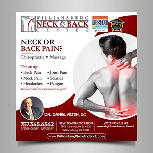 Advertisement Design by Designers Hub for Williamsburg Neck and Back Center | Design: #30220611