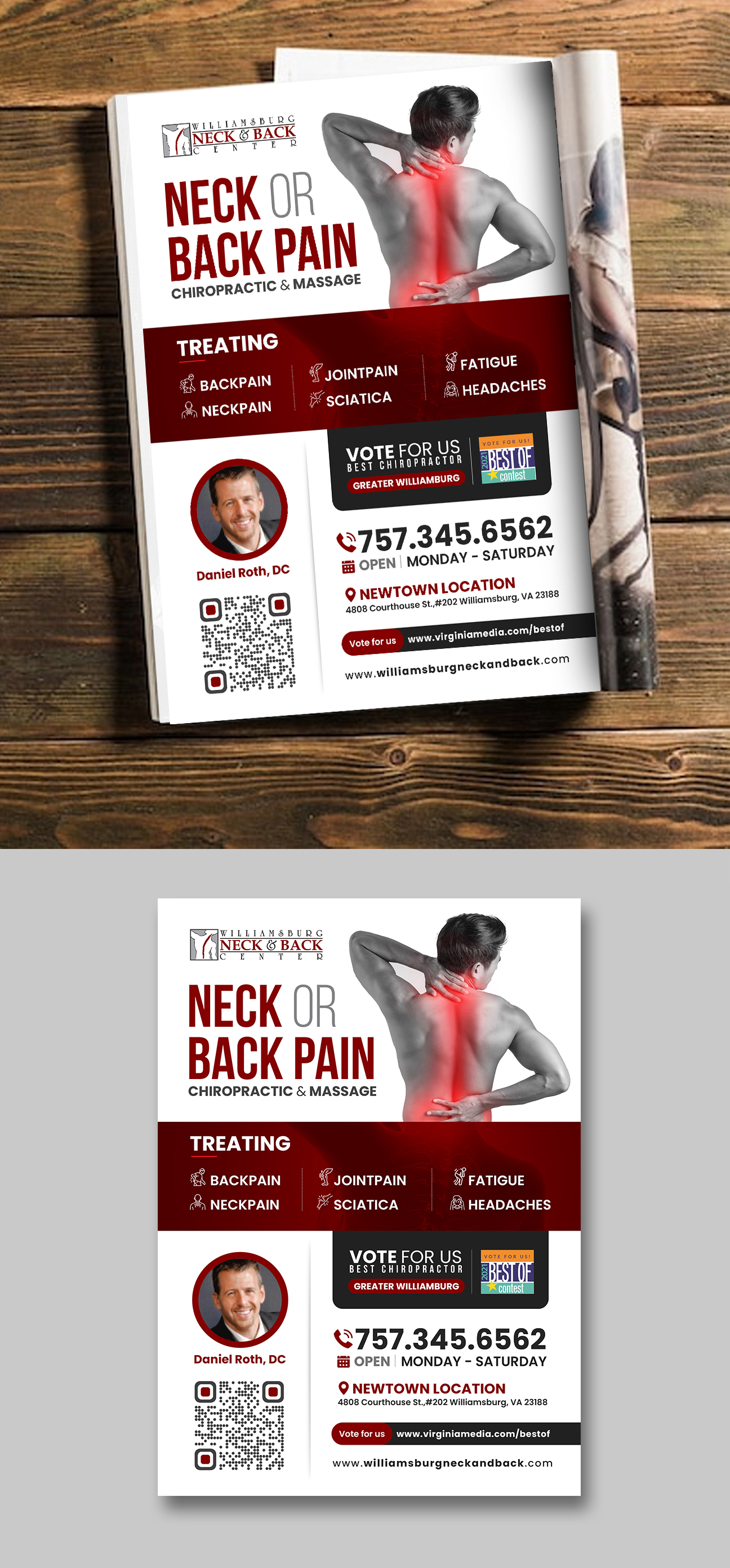 Advertisement Design by debdesign for Williamsburg Neck and Back Center | Design #30190564
