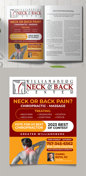 Advertisement Design by 3Guys for Williamsburg Neck and Back Center | Design: #30186018