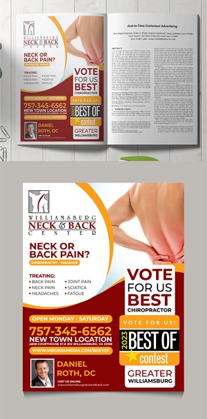 Advertisement Design by 3Guys for Williamsburg Neck and Back Center | Design: #30186019