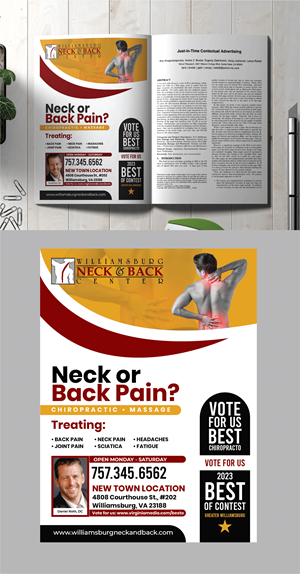 Advertisement Design by 3Guys for Williamsburg Neck and Back Center | Design: #30198420