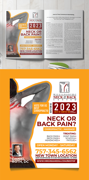 Advertisement Design by 3Guys for Williamsburg Neck and Back Center | Design: #30198421