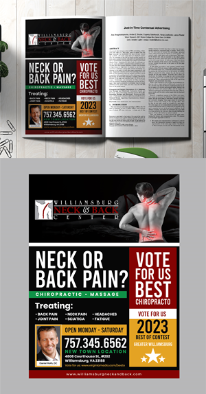 Advertisement Design by 3Guys for Williamsburg Neck and Back Center | Design: #30198423