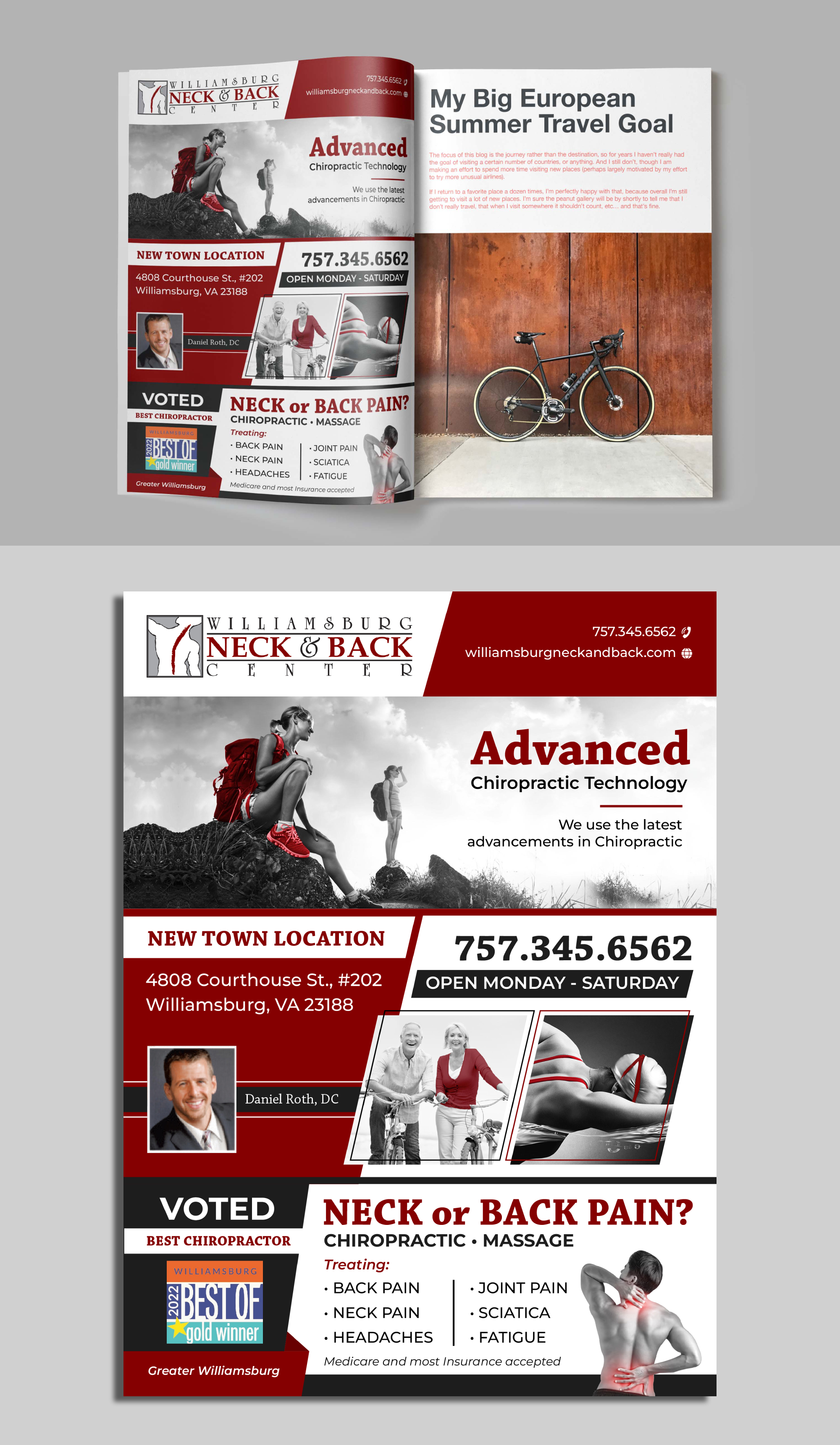 Advertisement Design by ecorokerz for Williamsburg Neck and Back Center | Design #30188989