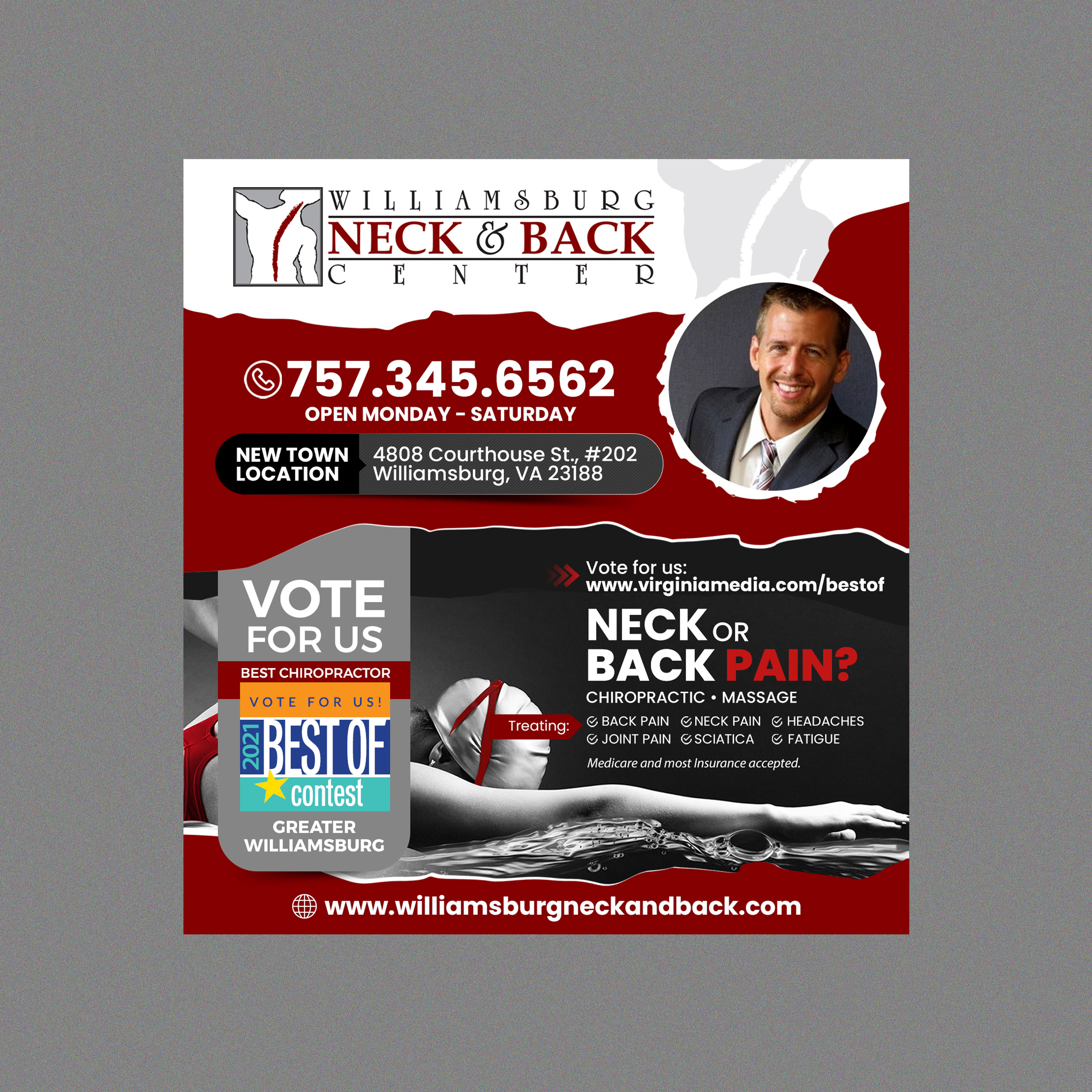 Advertisement Design by Stan$oul for Williamsburg Neck and Back Center | Design #30209914