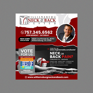 Advertisement Design by Stan$oul for Williamsburg Neck and Back Center | Design: #30209914