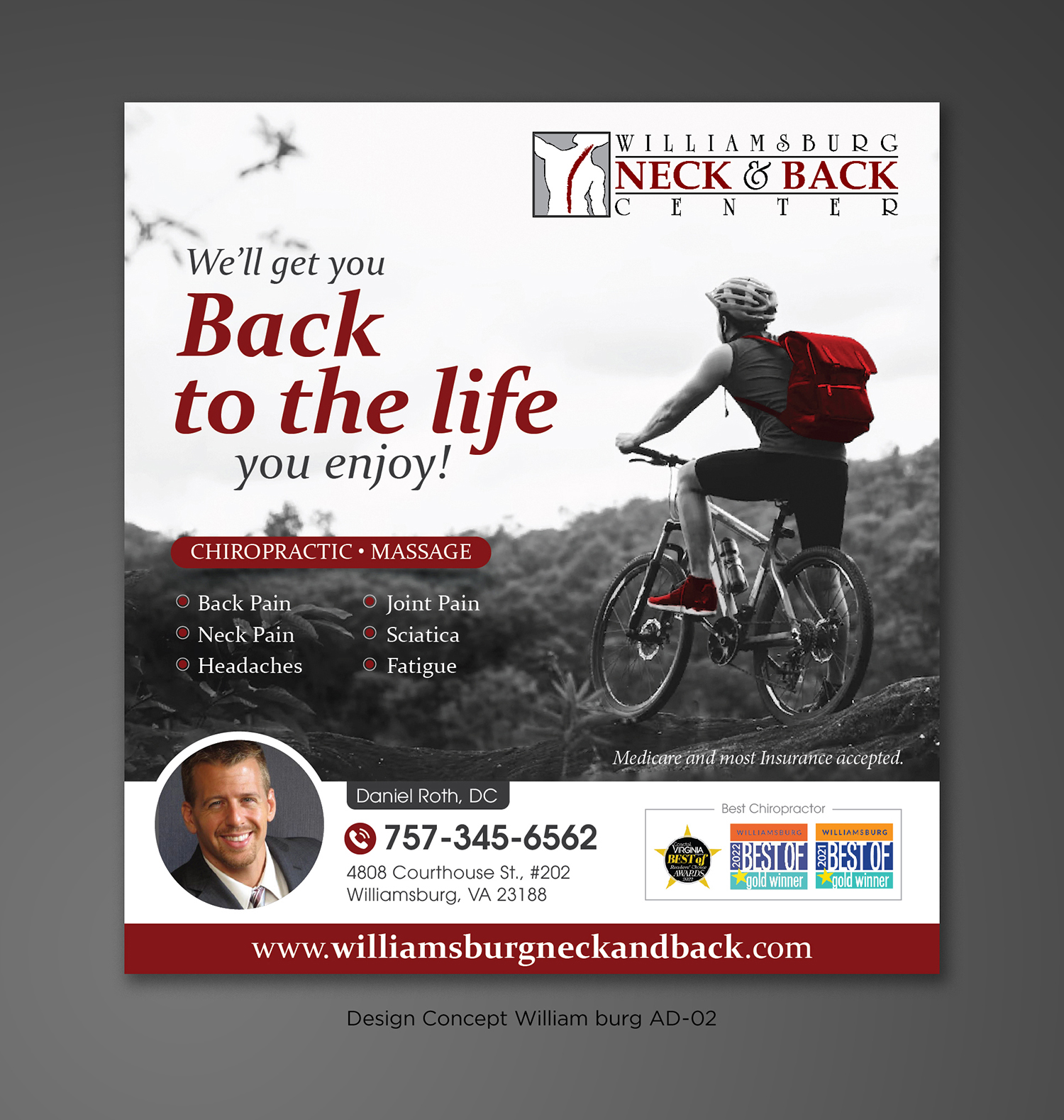 Advertisement Design by D Creative for Williamsburg Neck and Back Center | Design #30197231