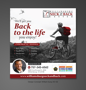 Advertisement Design by D Creative for Williamsburg Neck and Back Center | Design: #30197231