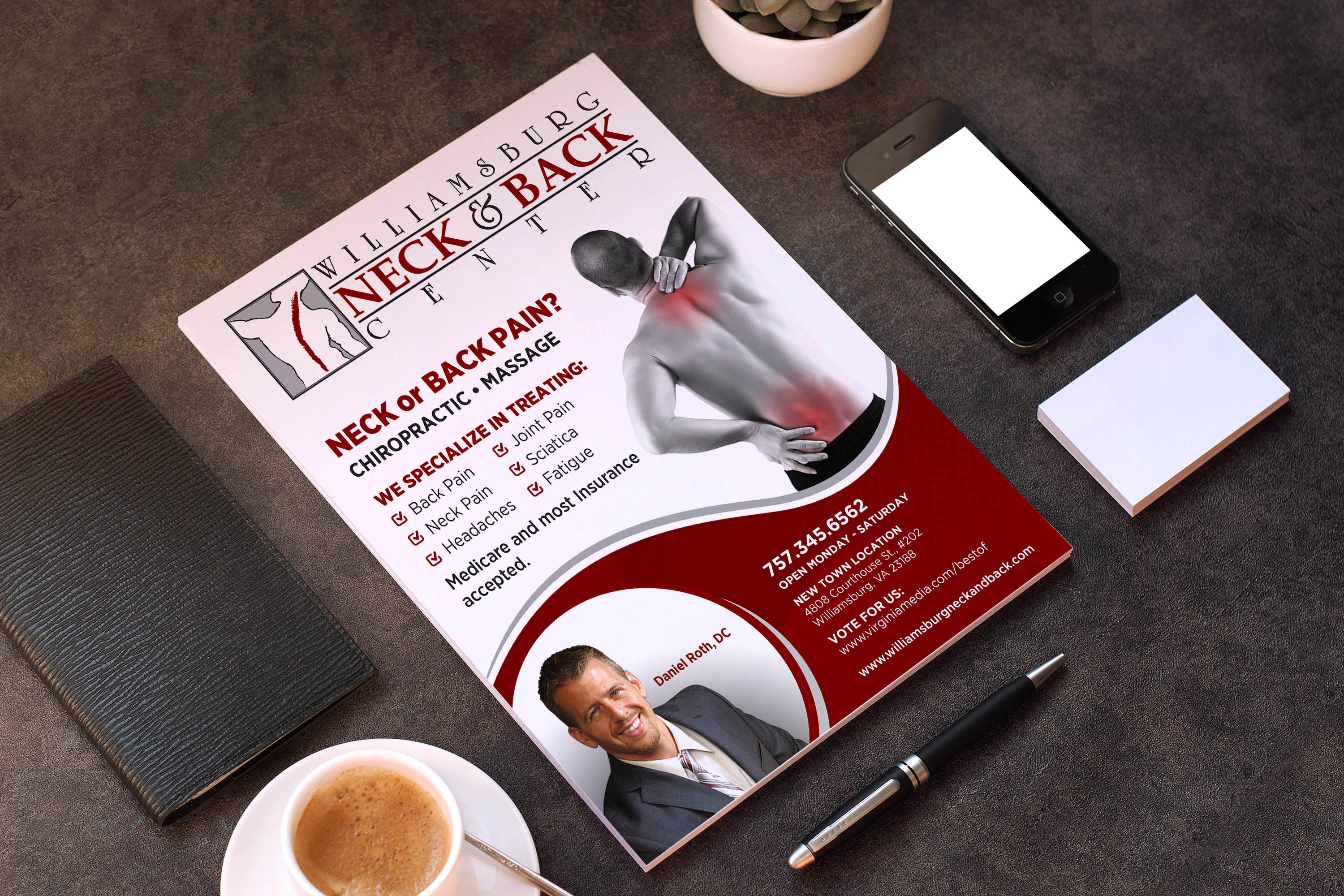 Advertisement Design by GraphicsGuru for Williamsburg Neck and Back Center | Design #30190830