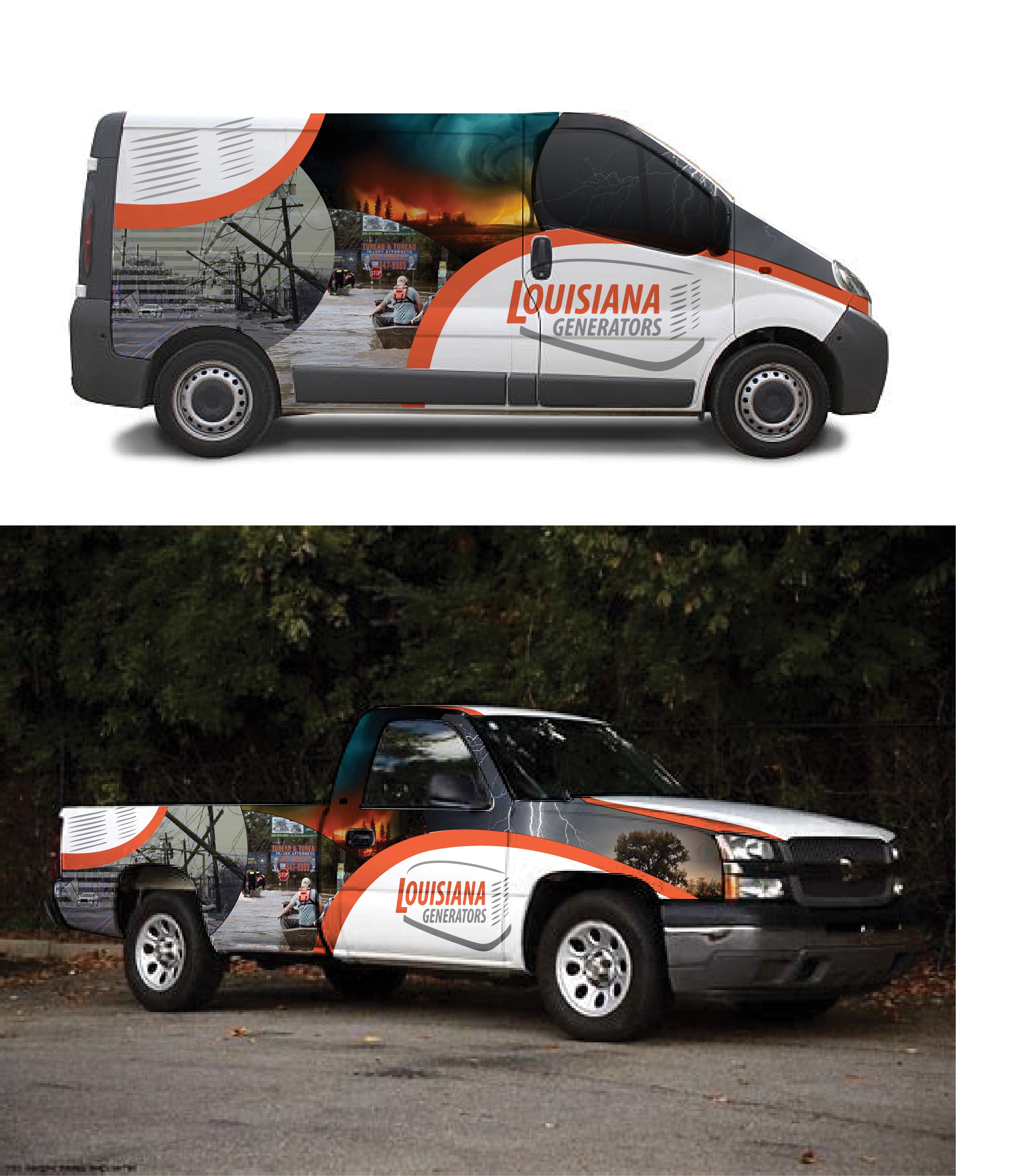 Car Wrap Design by Kira Graphics for Louisiana Generators | Design #30215335