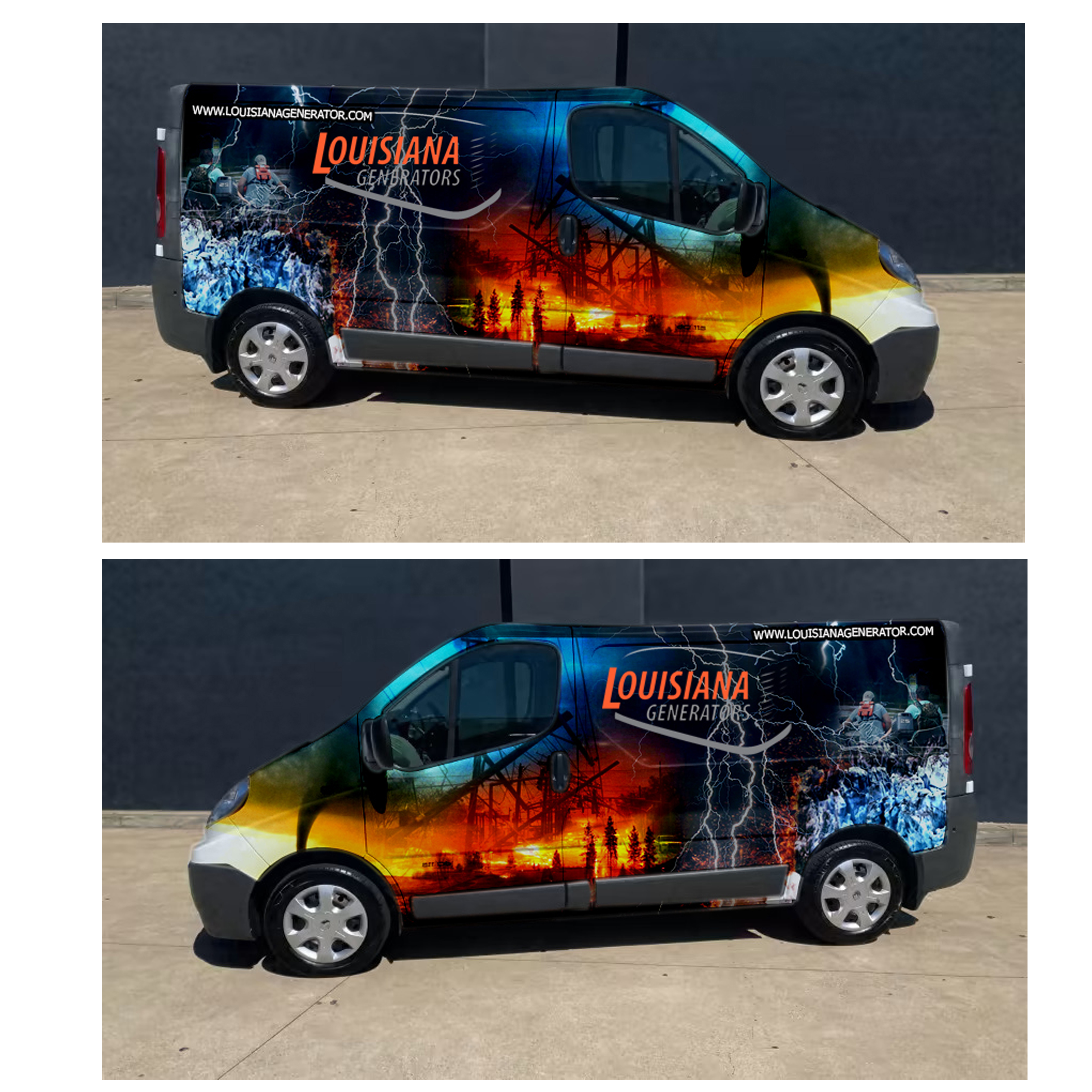 Car Wrap Design by Sgyn Id for Louisiana Generators | Design #30209129