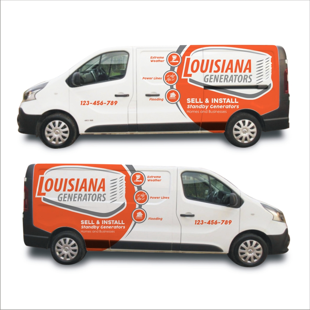 Diseño de Rotulación de Vehículo por DG+ para Louisiana Generators | Diseño: #30204757