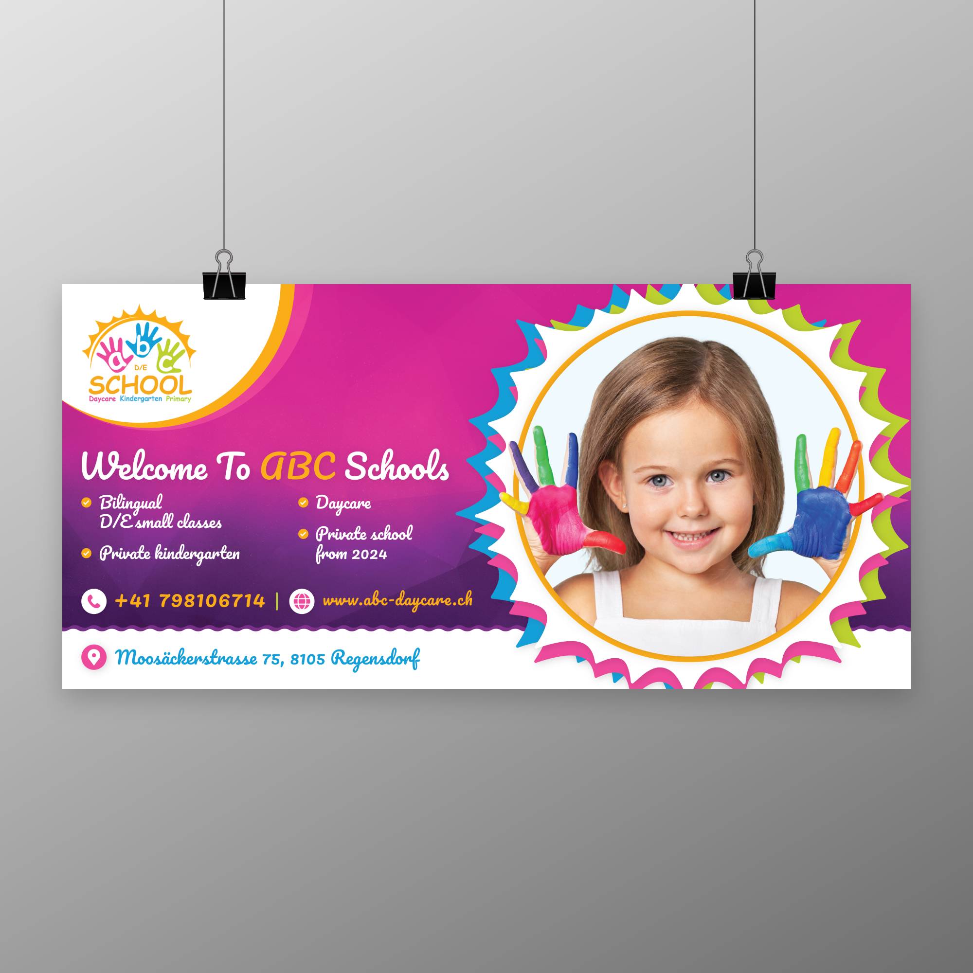 Design de Flyer par KreativeMadz pour abc daycare GmbH | Design #30216250
