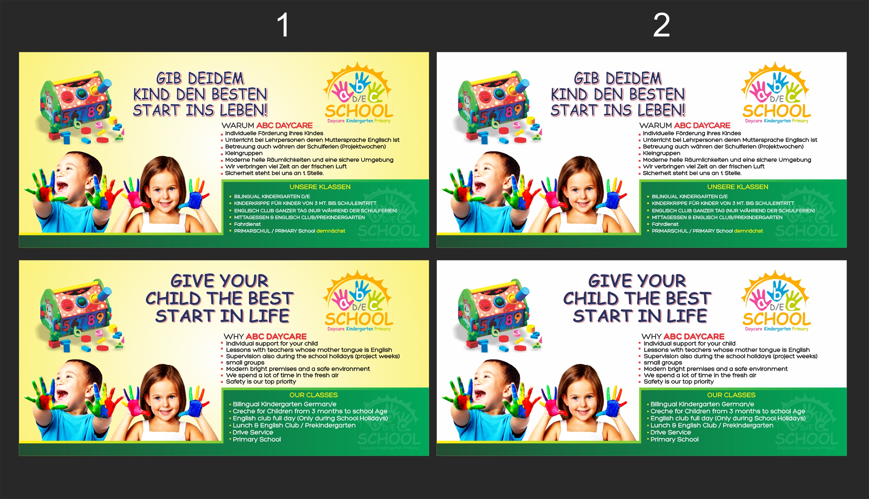 Flyer Design by Mozez32 for abc daycare GmbH | Design #30210958