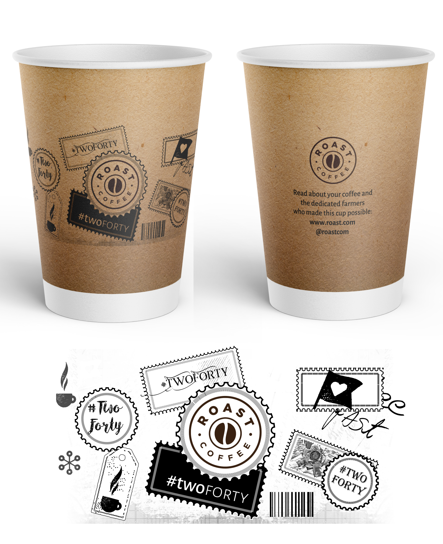 Cup and Mug Design by elveneclipse for ROAST Coffee | Design #30206330