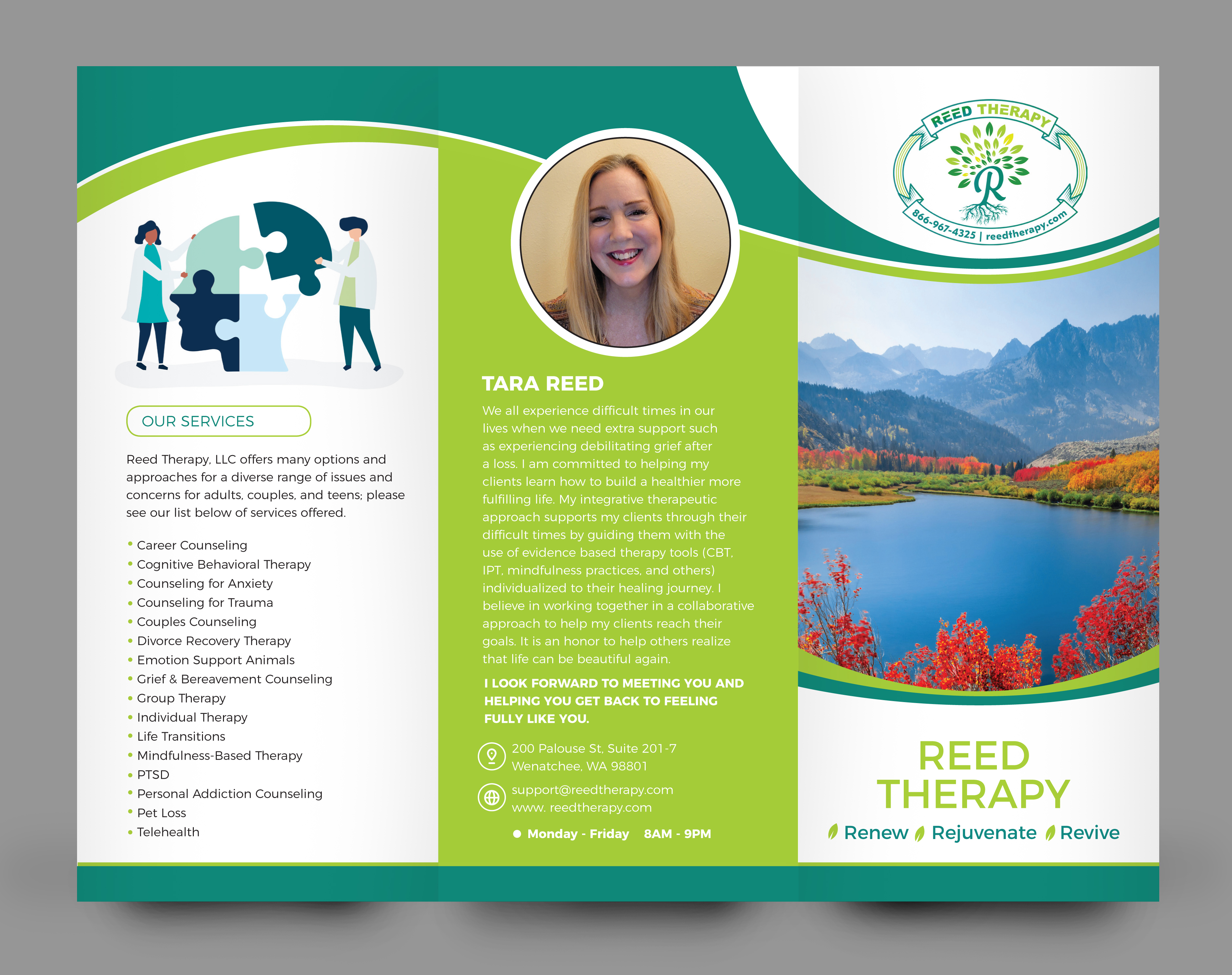 Brochure Design by rkailas for Reed Therapy, LLC | Design #30256940