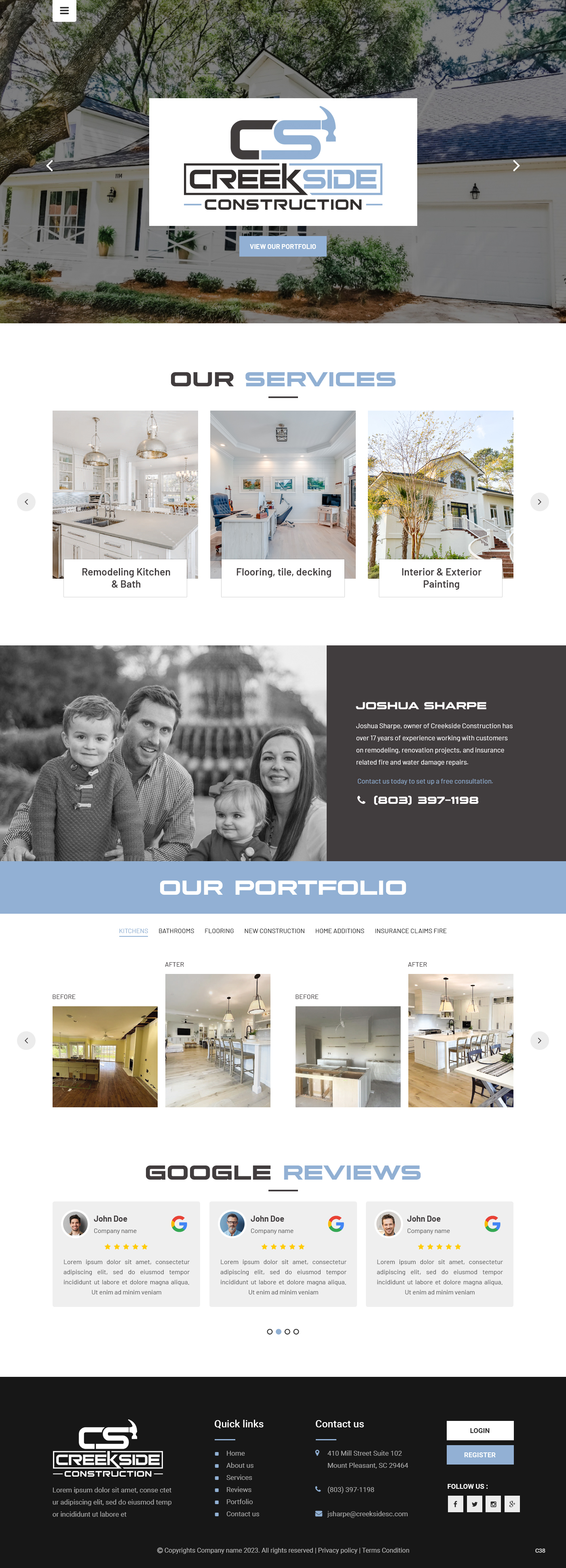 Wix Design by pb for Creekside Construction | Design #30227202